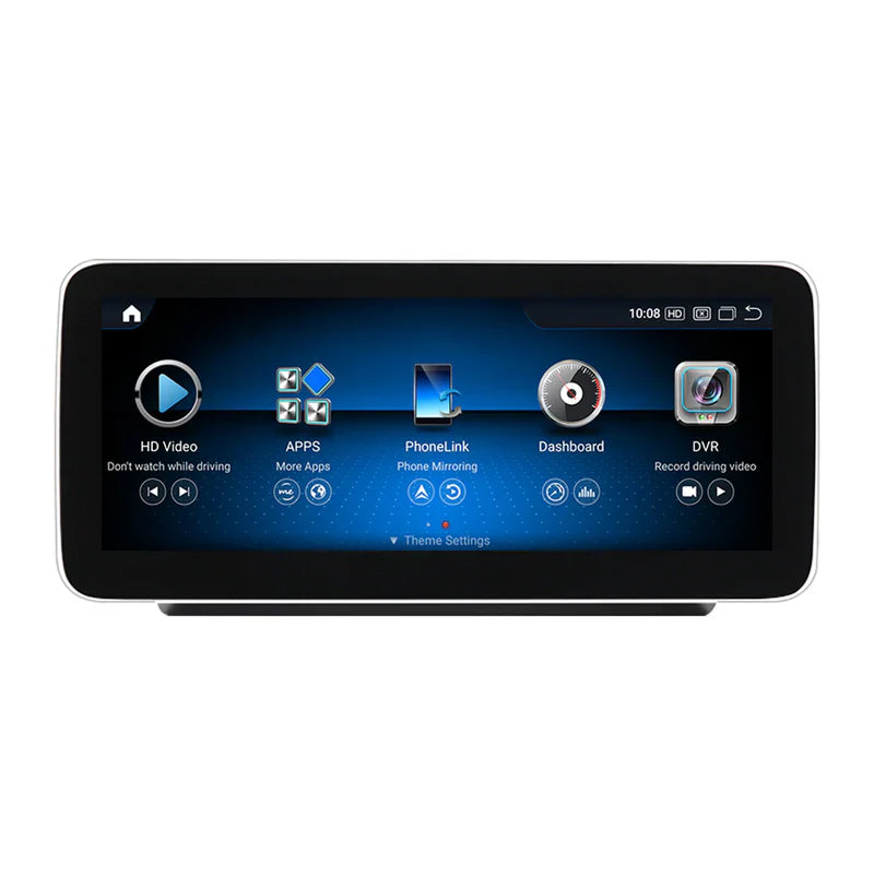 Mercedes AMG GT 2015-2018 car stereo by Movyro with Android Auto and CarPlay, featuring a touchscreen display and modern interface.
