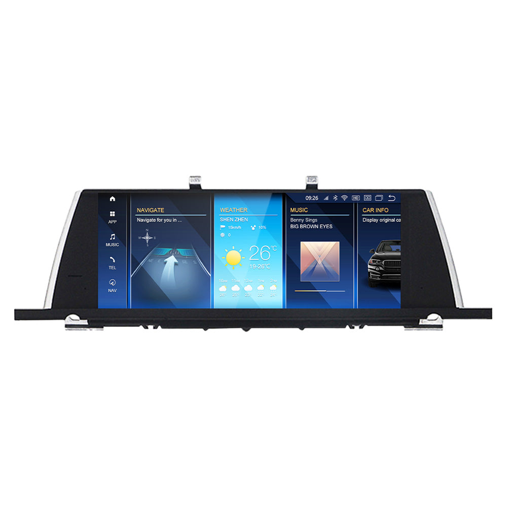 Movyro BMW 5 Series GT 2009-2017 F07 car stereo with Android 15, CarPlay, Android Auto, CIC NBT system, touchscreen display