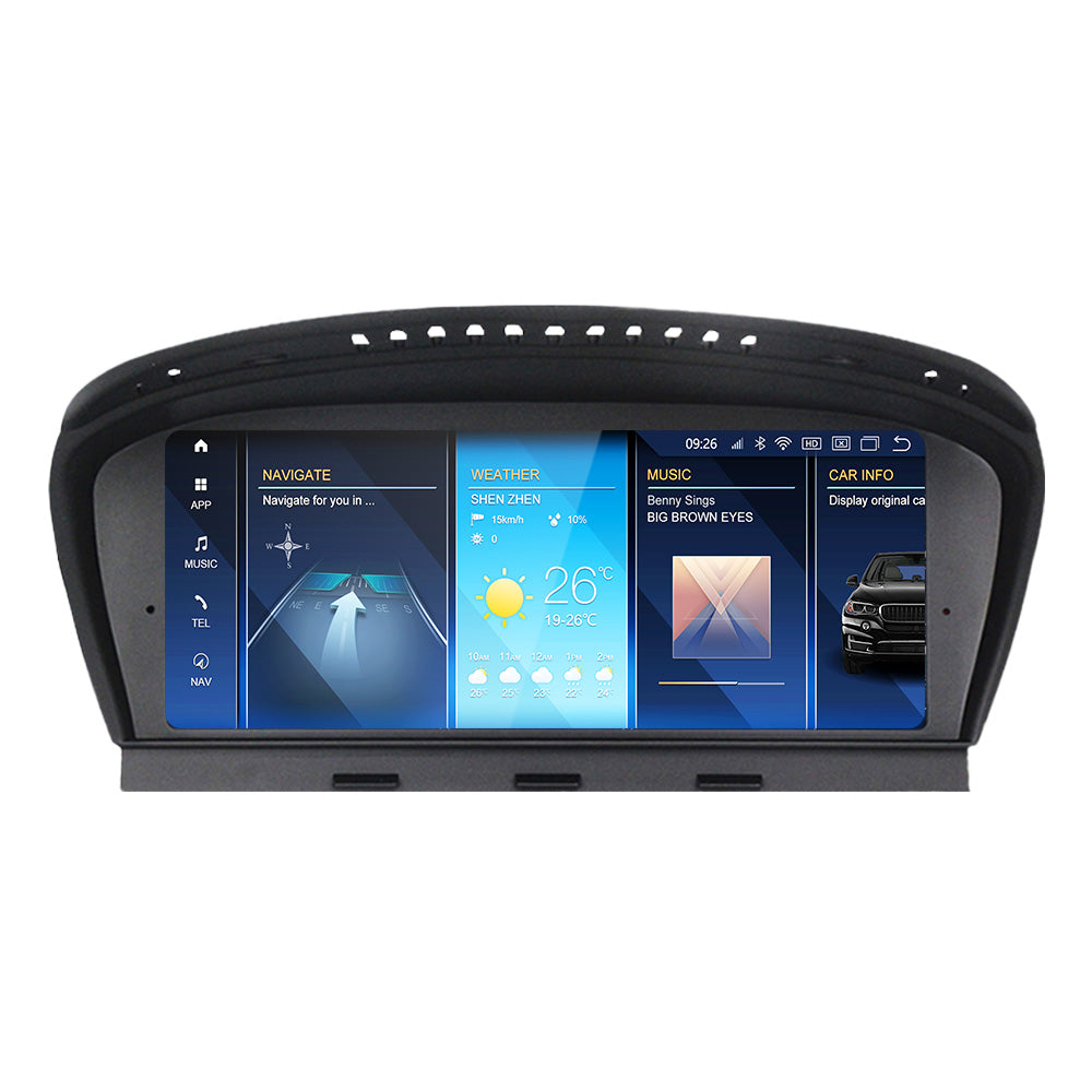 Movyro BMW E90 E91 E92 E93 E60 E61 E62 E63 E64 Android 15 Car Stereo with CarPlay and Android Auto, touchscreen display