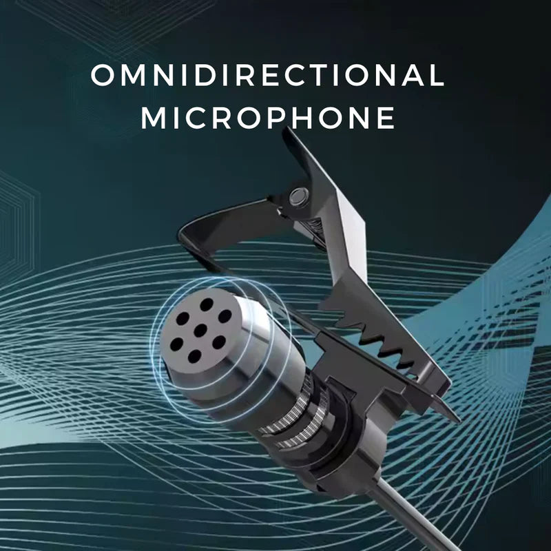 Microphone audio mains libres universel Movyro avec connecteur 3,5 mm pour autoradio stéréo, idéal pour la communication en voiture.