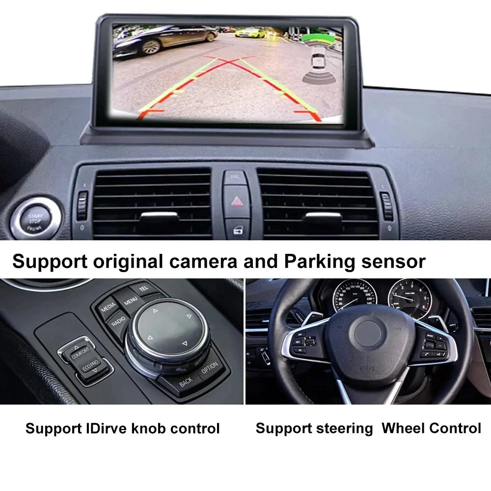 Movyro wireless Apple CarPlay retrofit for BMW with Android Auto decoder, showing the compact integration device.