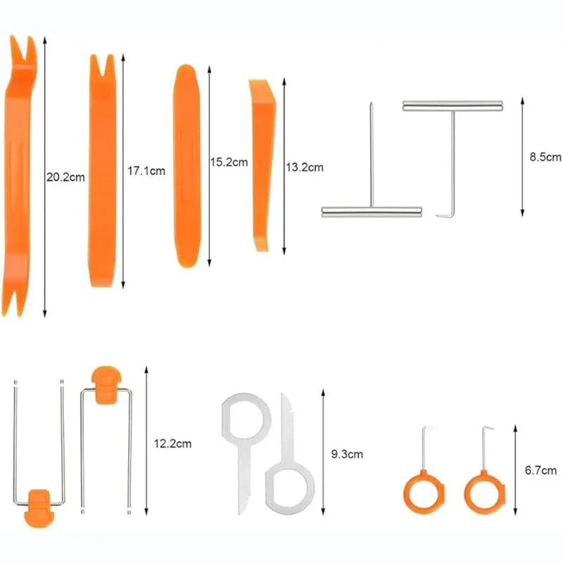 Jeu de 12 leviers de démontage de garnitures pour tableau de bord Movyro, outils pour retirer facilement les garnitures de voiture.