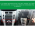 Movyro Toyota Yaris 2005-2012 autoradio with Android 15, Apple CarPlay, and Android Auto interface installed in the dashboard.