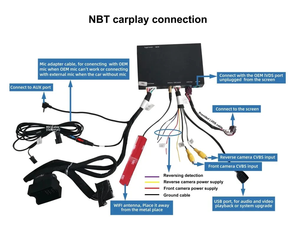 Movyro wireless Apple CarPlay retrofit device for BMW cars, compatible with Android Auto and vehicle integration.
