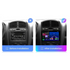 Movyro Hyundai Santa Fe 2001-2006 autoradio with Android 15, Apple CarPlay, and Android Auto interface on a touchscreen display.