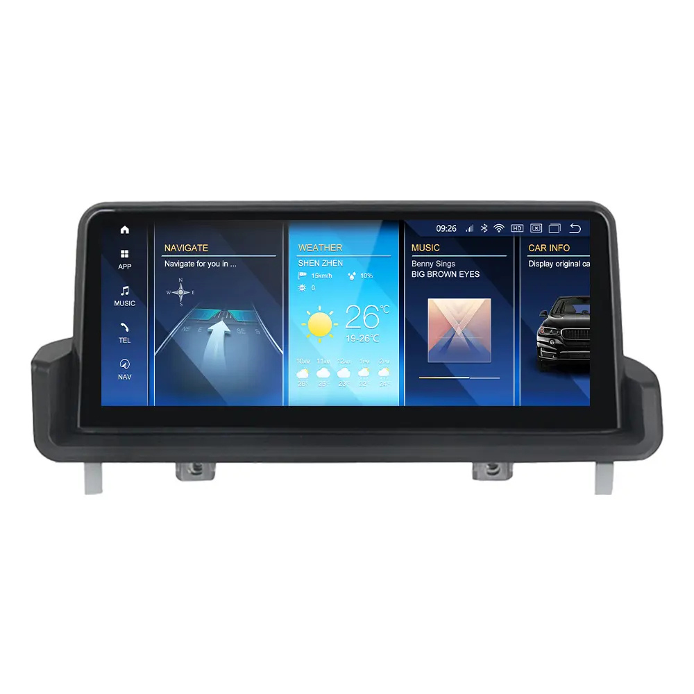 Autoradio Movyro pour BMW Série 3 E90 E91 E92 2005-2011 avec écran tactile Android 15, CarPlay et Android Auto.