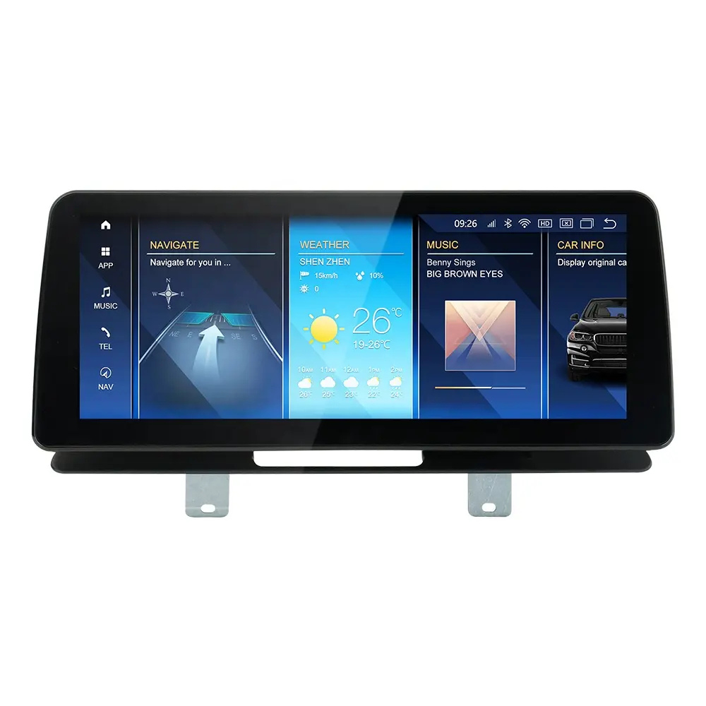 Movyro BMW 5 Series 2017-2024 G30 G31 car stereo with Android 15, CarPlay and Android Auto, touchscreen interface.