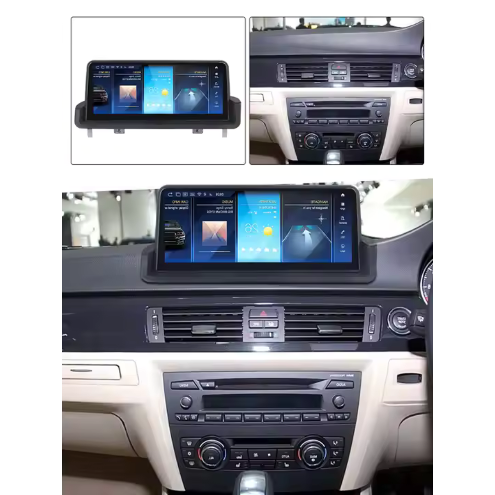 Autoradio CarPlay Android Auto Movyro pour BMW Série 3 E90 E91 E92 2005-2011, écran tactile 10,25 pouces.