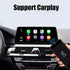 Wireless Apple CarPlay retrofit for BMW by Movyro, showing the decoding device and car dashboard integration in a sleek design.