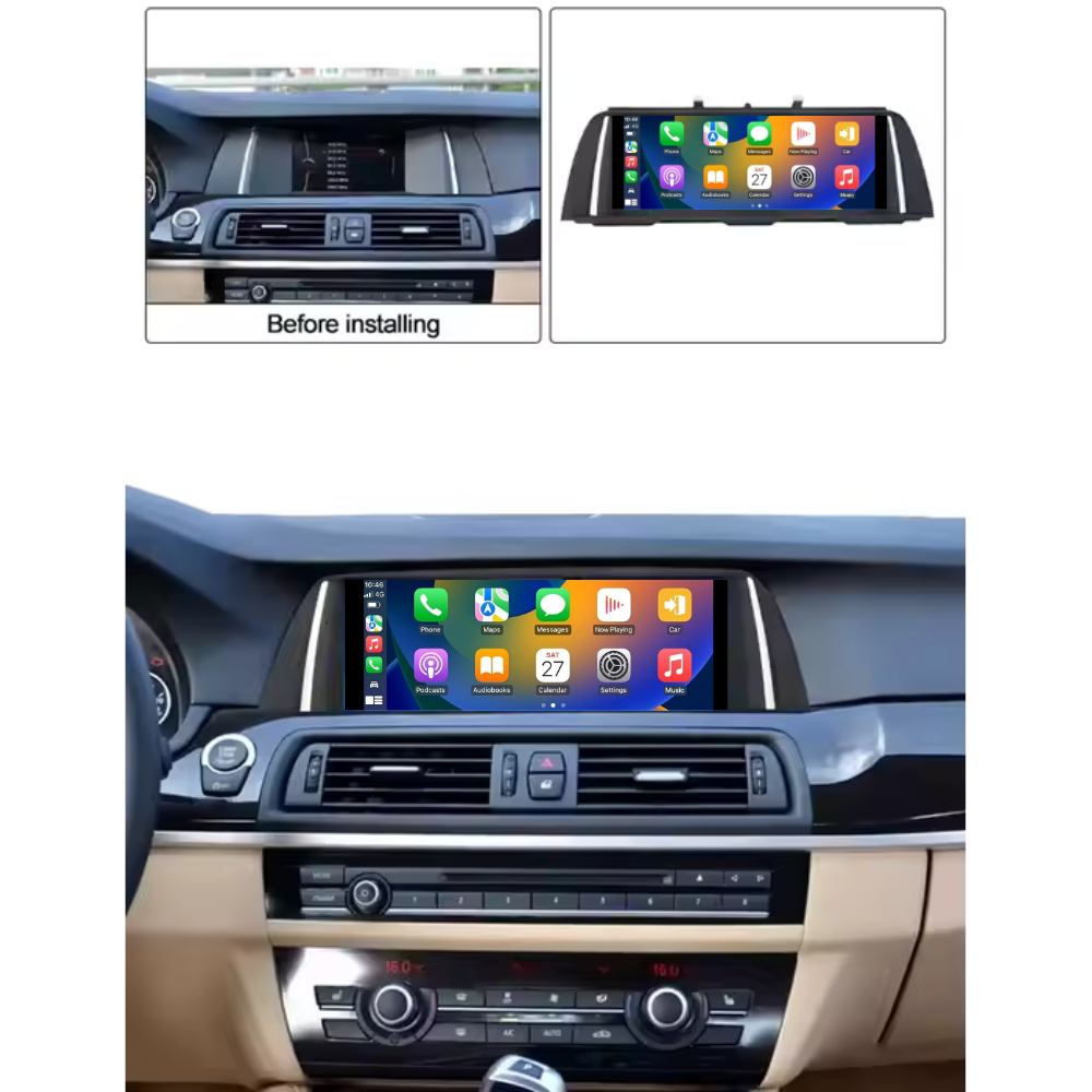 Autoradio pour BMW 5 Series 2010-2017 F10 F11 F18, Android 15, CarPlay, Android Auto, Movyro, écran tactile et interface moderne
