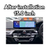 Movyro BMW 5 Series G30 G31 2017-2024 Android 15 car stereo with CarPlay and Android Auto interface installed in the dashboard.
