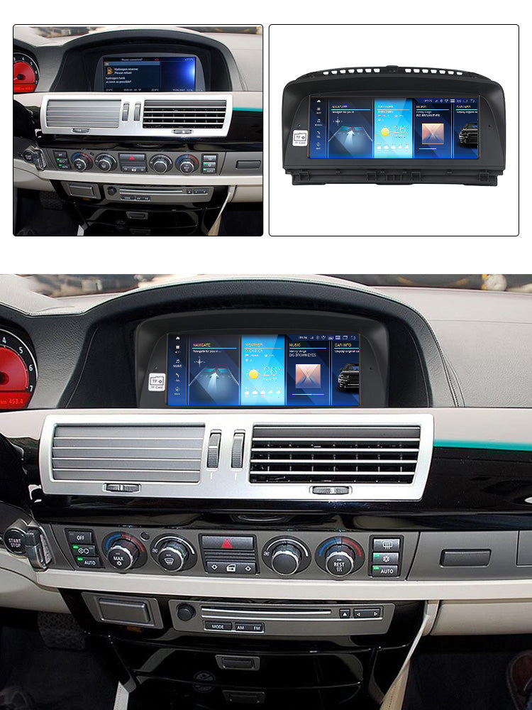 Autoradio CarPlay et Android Auto Movyro pour BMW 7 Series 2001-2008 E65 E66, écran tactile 15 pouces, stereo de voiture.
