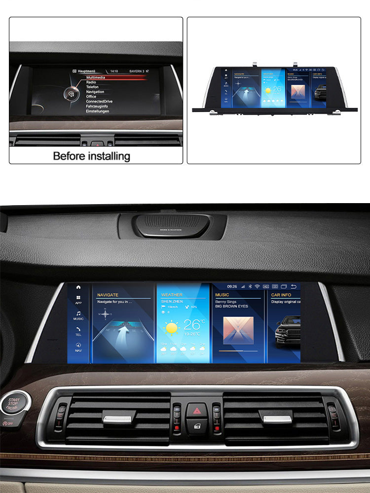 Movyro BMW 5 Series GT 2009-2017 F07 Android 15 Car Stereo with CarPlay, Android Auto, CIC NBT display and controls