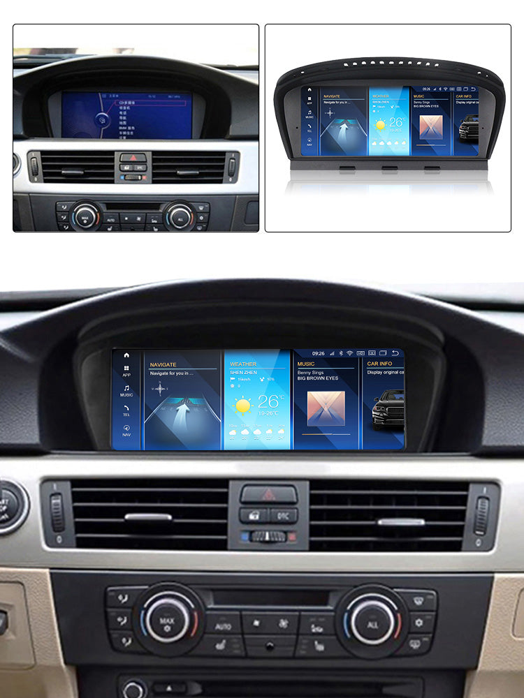 Movyro BMW E90 E91 E92 E93 E60 E61 E62 E63 E64 Car Stereo with Android 15, CarPlay, Android Auto, CCC CIC system display
