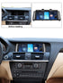 Movyro Android 15 CarPlay & Android Auto car stereo for BMW X3 X4 2010-2018 F25 F26 with CIC NBT EVO system displayed in the image.