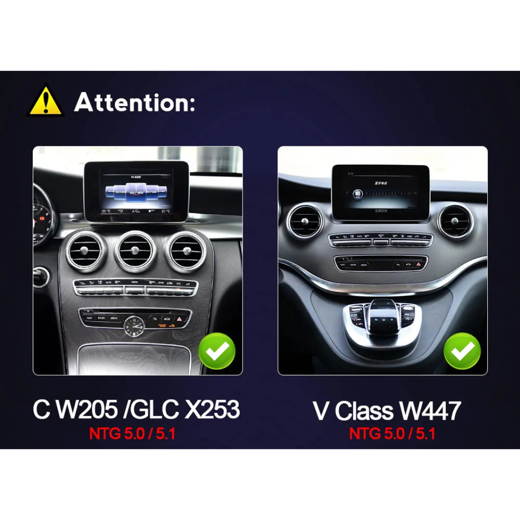 Autoradio CarPlay Android Auto Movyro pour Mercedes C Class GLC V-Class Vito 2014-2019, écran tactile et interface moderne
