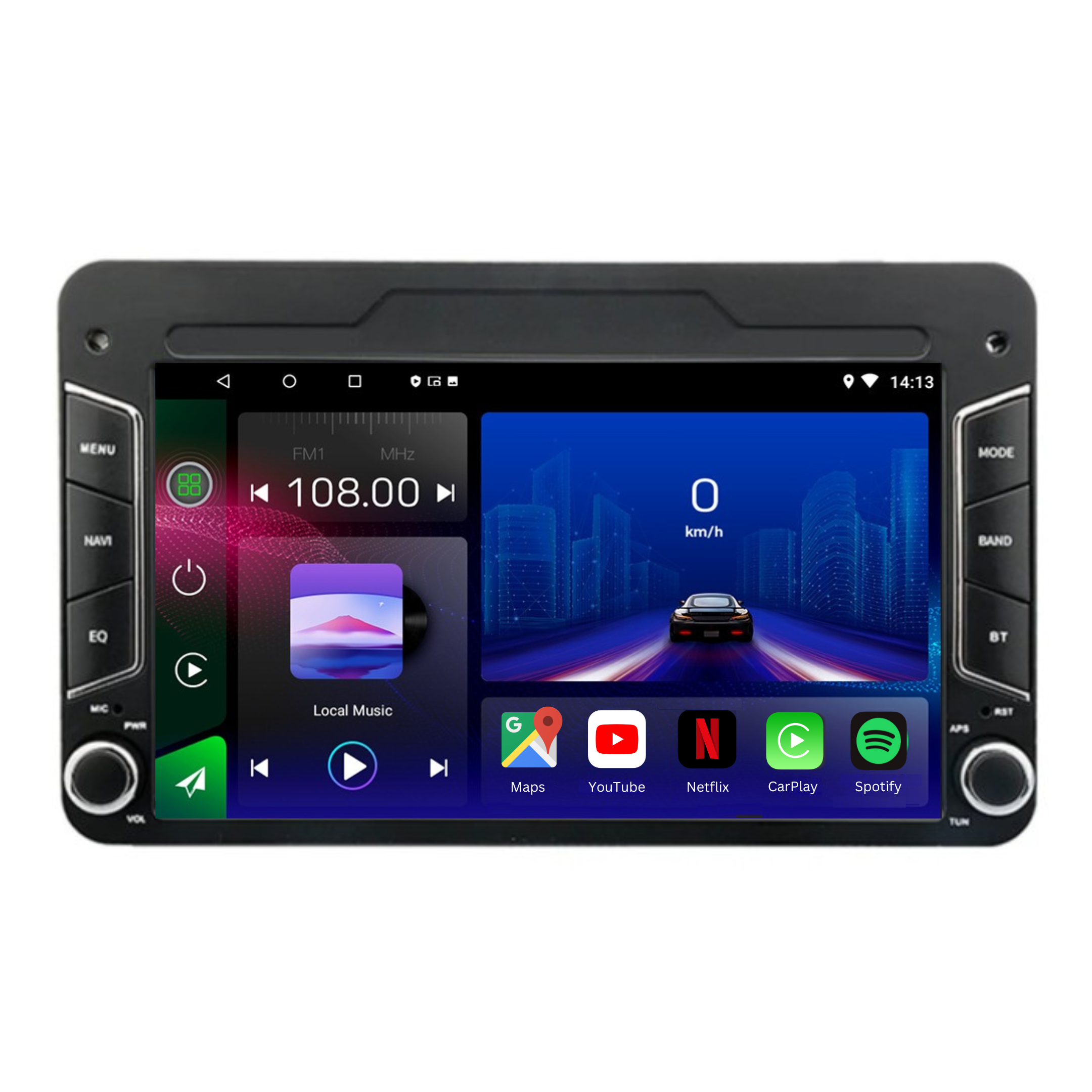 Autoradio Movyro pour Alfa Romeo 159, Brera, Spider 2005-2012 avec Apple CarPlay et Android Auto, écran tactile moderne.