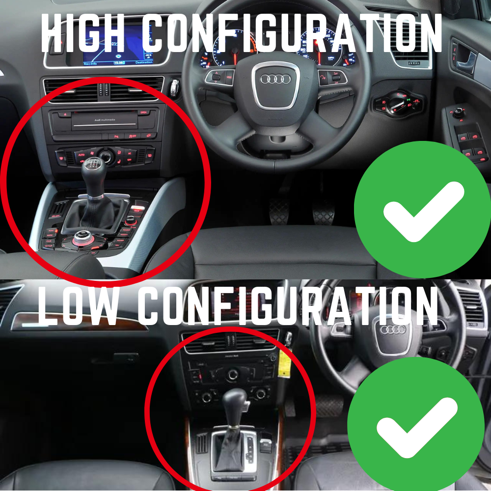 Autoradio CarPlay Android Auto pour Audi Q5 2009-2018, marque Movyro, affichage écran tactile dans le tableau de bord.