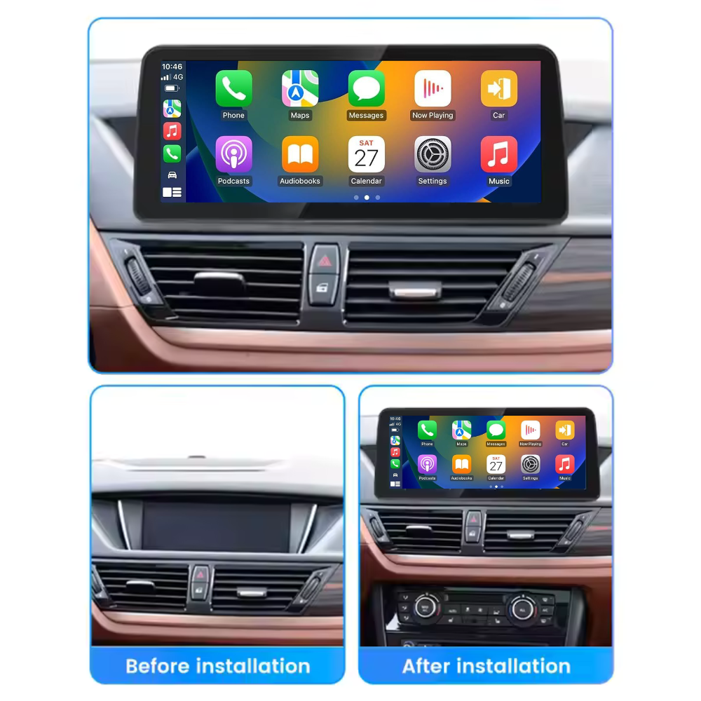 Autoradio Car Stereo Movyro pour BMW X1 2009-2015 avec écran tactile Android Auto et CarPlay 10.25 ou 12.3 pouces