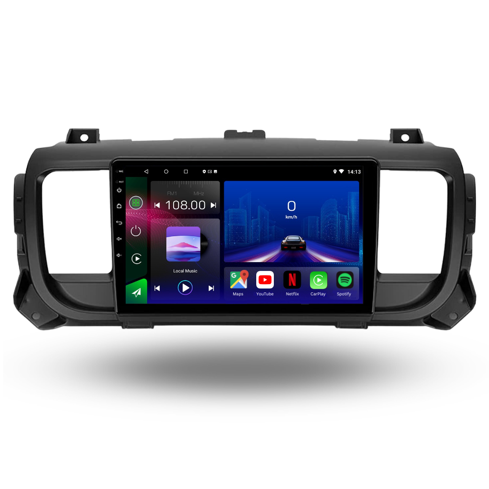 Autoradio Movyro pour Citroën Jumpy, Peugeot Expert, Toyota Proace, Opel Vivaro, Fiat Scudo, Android 15, Apple CarPlay, Android Auto.