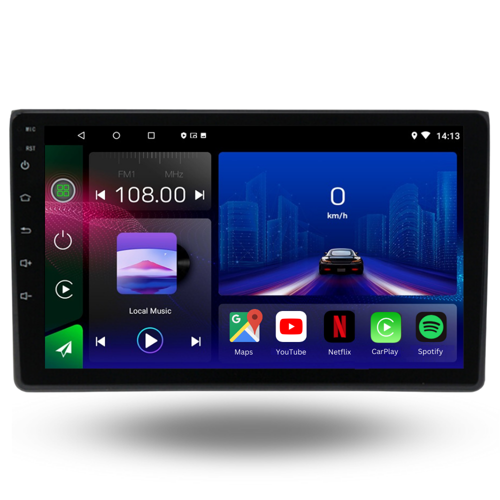 Movyro Android 15 Autoradio with Apple CarPlay and Android Auto installed in a BMW X1 2009-2015 model.