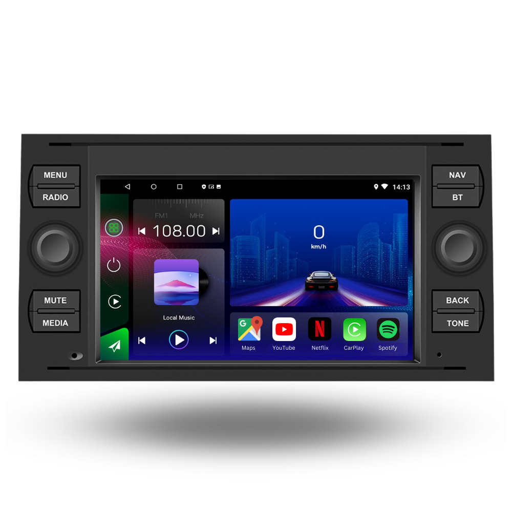 Autoradio Movyro pour Ford Transit, Kuga MK7 2006-2013 avec écran Android 15, Apple CarPlay et Android Auto.