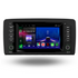Movyro Mercedes R-Class 2006-2016 Android 15 autoradio with Apple CarPlay and Android Auto, installed in the vehicle dashboard.