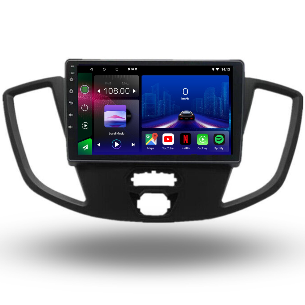 Autoradio Movyro Android 15 pour Ford Transit Tourneo 2013-2019 avec Apple CarPlay et Android Auto, écran tactile.