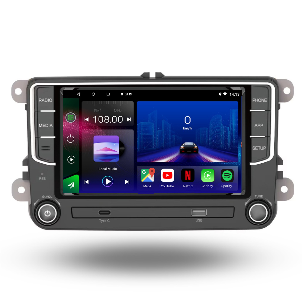 Autoradio Movyro pour BMW X1 2009-2015 avec écran 7 pouces, Android 15, Apple CarPlay et Android Auto, affichage clair.