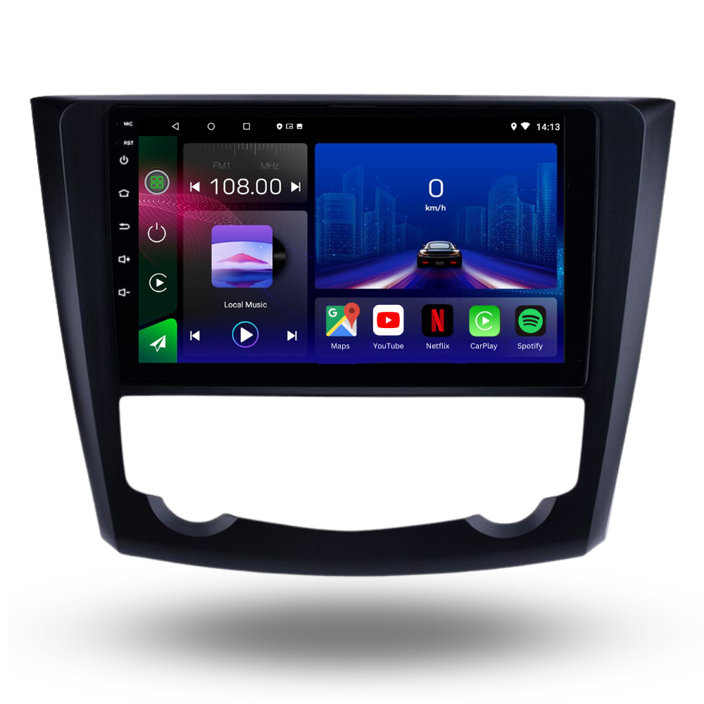 Autoradio Movyro Android 15 pour Renault Kadjar 2015-2019 avec Apple CarPlay et Android Auto, affichage de l'écran.