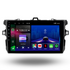 Image of a BMW X1 2009-2015 dashboard display featuring a Movyro Android 15 autoradio with Apple CarPlay and Android Auto support.