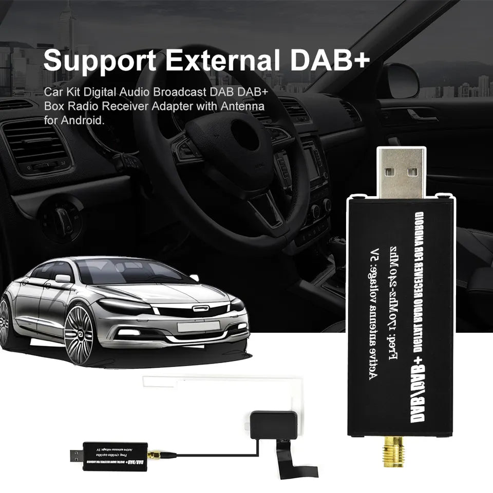 Adaptateur d'antenne DAB+ Movyro pour autoradio Android, câble d'antenne de haute qualité pour meilleure réception radio.