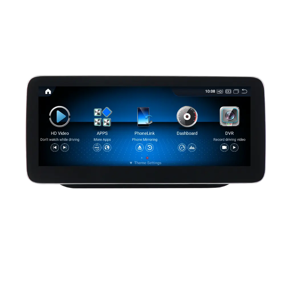Autoradio Mercedes B Class W246 2011-2019 Movyro avec écran Android 15, CarPlay et Android Auto, affichage de l'écran du système de divertissement.