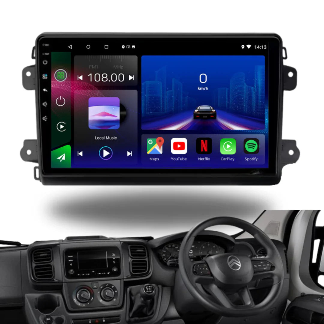 Autoradio Movyro Android 15 pour FIAT Ducato, Peugeot Boxer, Citroen Relay 2023+ avec Apple CarPlay et Android Auto