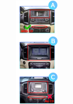 Autoradio Ford Ranger 2015-2020 Movyro Android 15 avec Apple CarPlay et Android Auto, écran tactile lumineux.