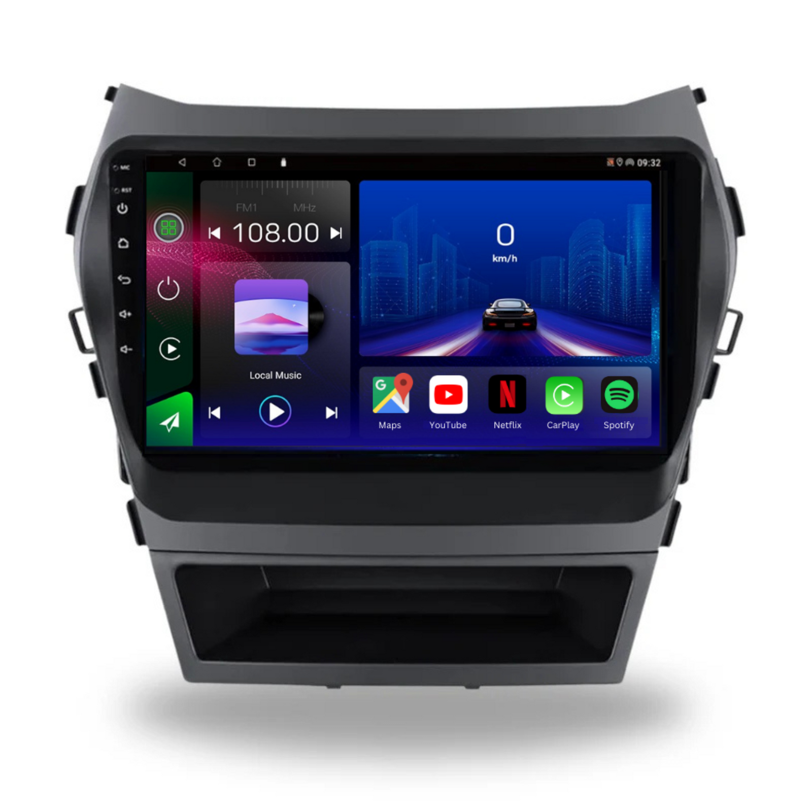 Autoradio Android 15 pour Hyundai Santa Fe 3 (2013-2016) avec Apple CarPlay et Android Auto, fabriqué par Movyro.