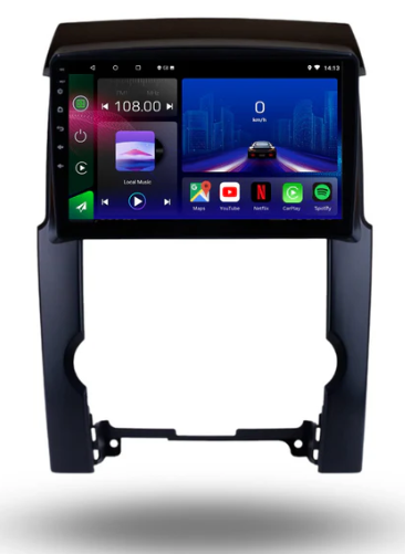 Autoradio Movyro Android 15 pour Kia Sorento 2009-2012 avec Apple CarPlay et Android Auto, affichage de l'écran de menu.
