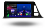 Movyro Android 15 autoradio for Toyota CH-R (2016-2019) with Apple CarPlay and Android Auto interface on screen.