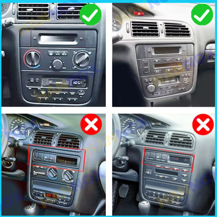 Autoradio Movyro Android 15 pour Peugeot 406 1999-2004 avec Apple CarPlay et Android Auto, écran de contrôle numérique.
