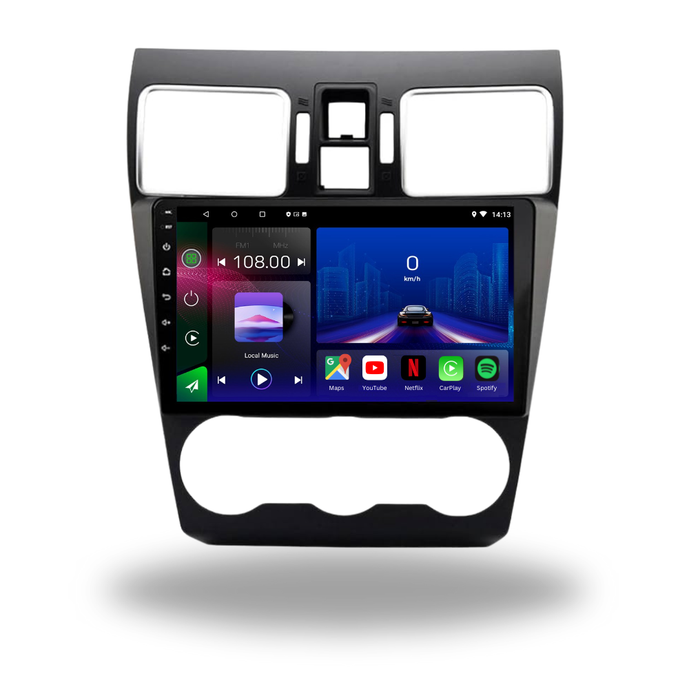 Autoradio Movyro pour Subaru Forester XV WRX 2012-2018 avec Android 15, Apple CarPlay et Android Auto, écran tactile.