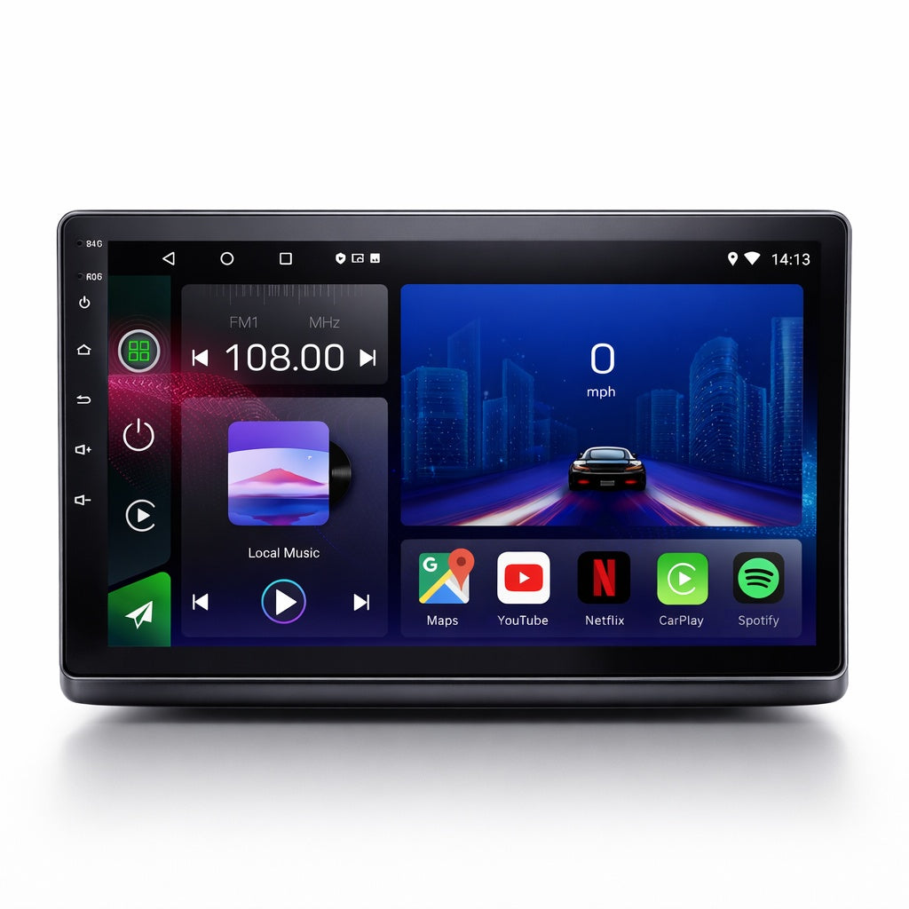 Autoradio Movyro pour Alfa Romeo MiTo 2008-2016 avec écran tactile Android 15, compatible CarPlay et Android Auto.