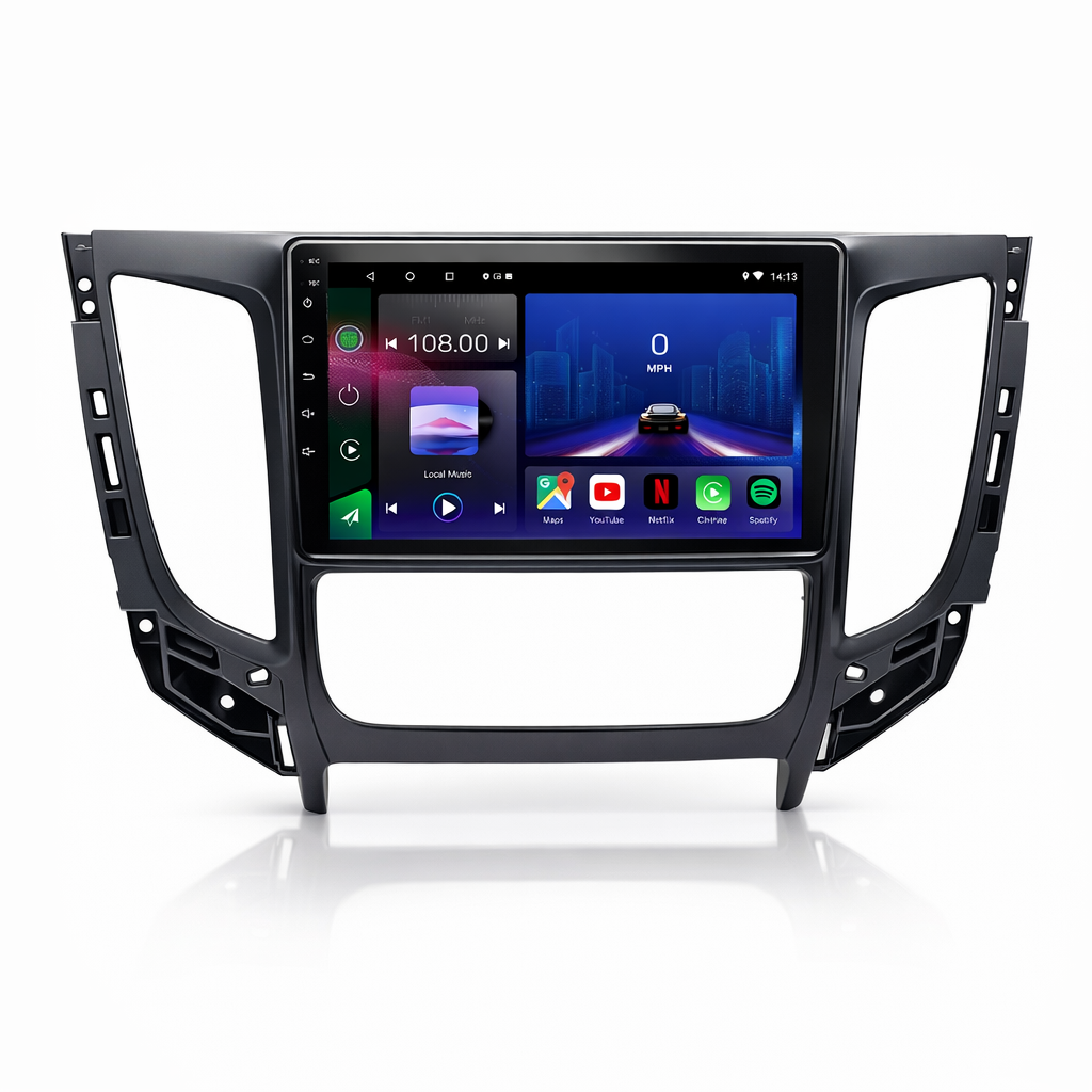 Autoradio Mitsubishi L200 et Pajero 2015-2021 Movyro Android 15 avec CarPlay et Android Auto, écran tactile moderne