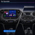 Movyro Hyundai i10 2013-2019 car stereo head unit with Android 15, CarPlay, and Android Auto interface, displayed in the image.