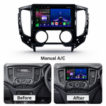 Autoradio Movyro pour Mitsubishi L200 et Pajero 2015-2021, écran tactile Android 15 avec CarPlay et Android Auto intégré.