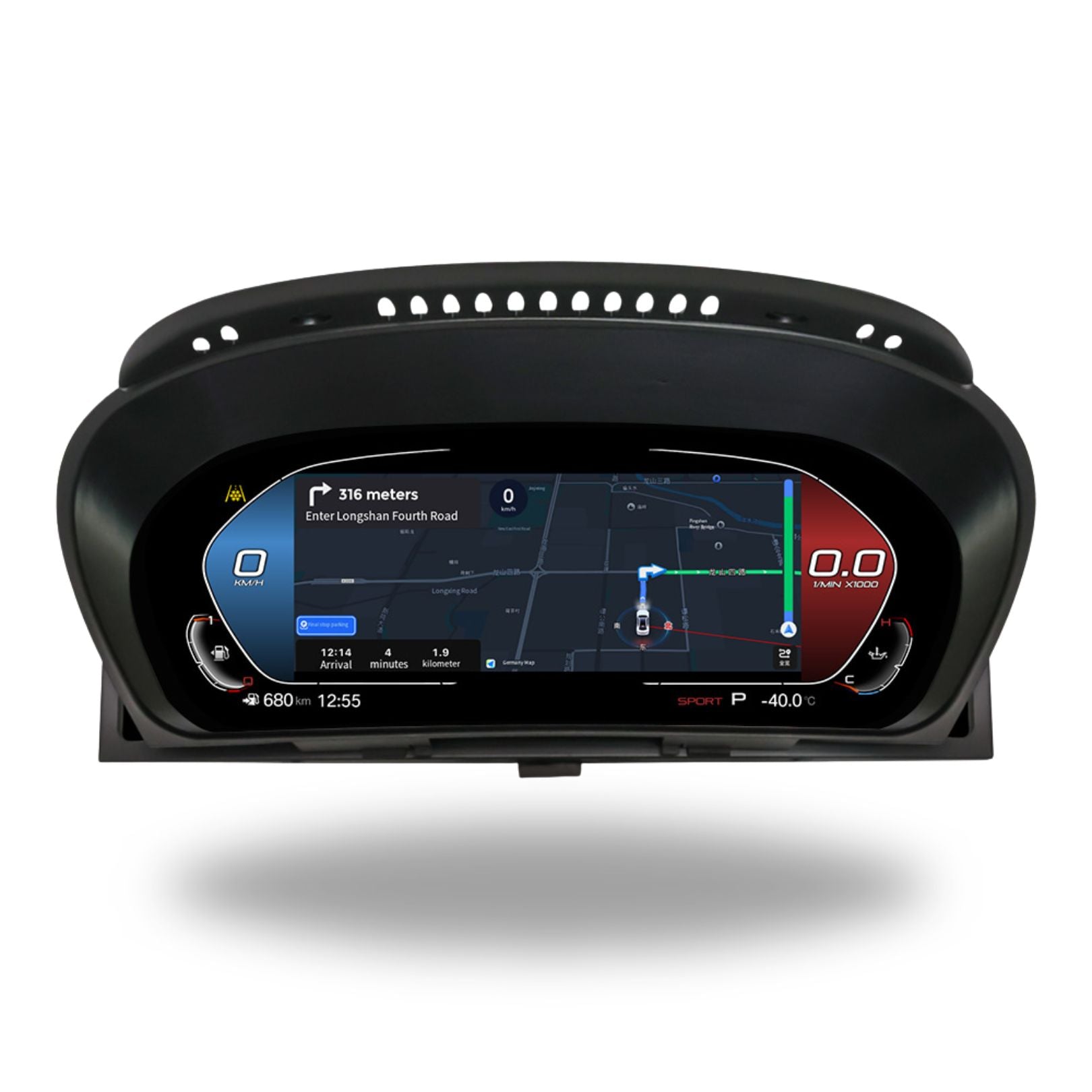 Cluster d'instruments numérique Movyro 12,3" pour BMW X5 E70 / X6 E71 avec écran LCD et compatibilité CarPlay.