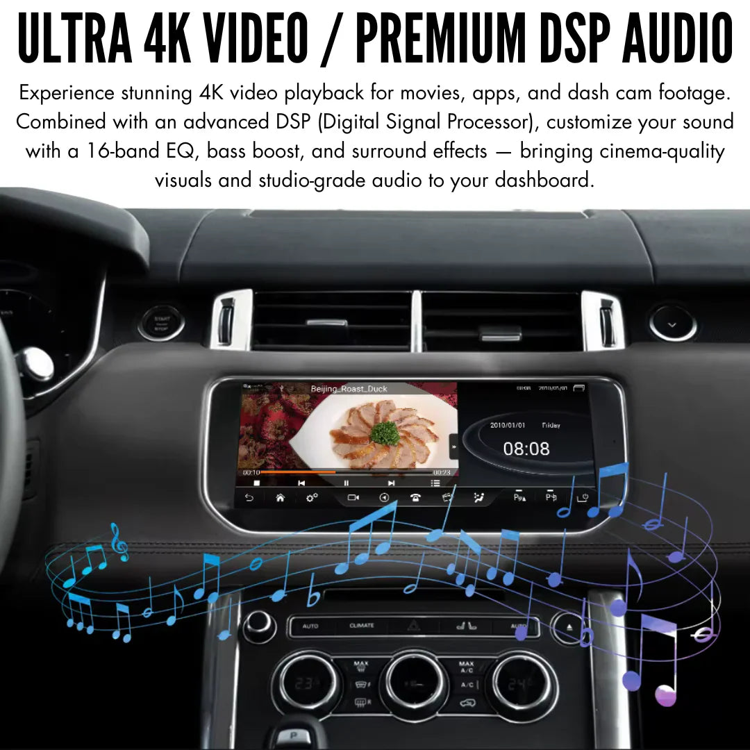 Autoradio Movyro pour Range Rover Evoque 2011-2018, écran tactile 13,3", Android 15, Apple CarPlay et Android Auto.