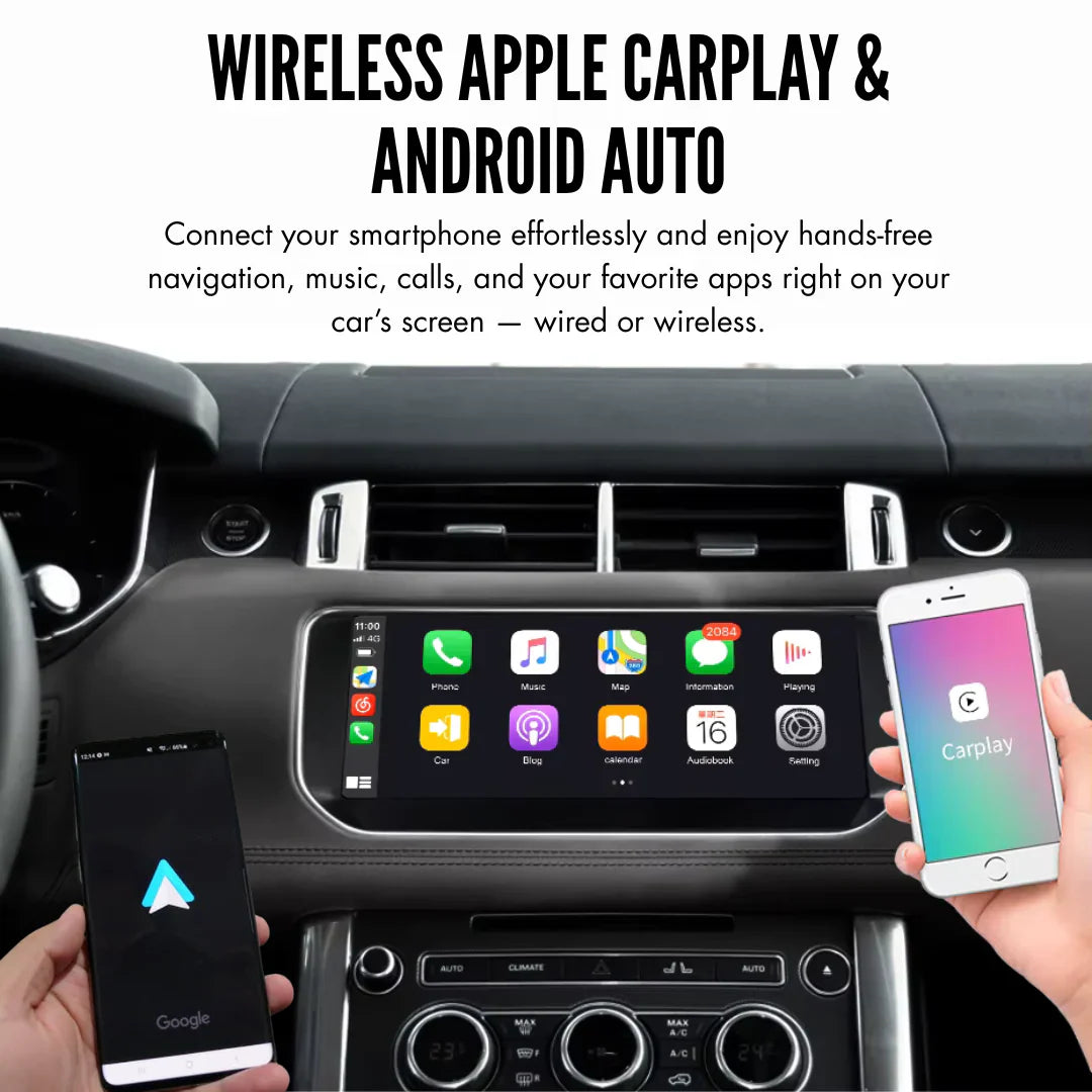 Autoradio Movyro pour Range Rover L322 2002-2012, écran 13,3 pouces, Android 15, Apple CarPlay, Android Auto, design numérique.