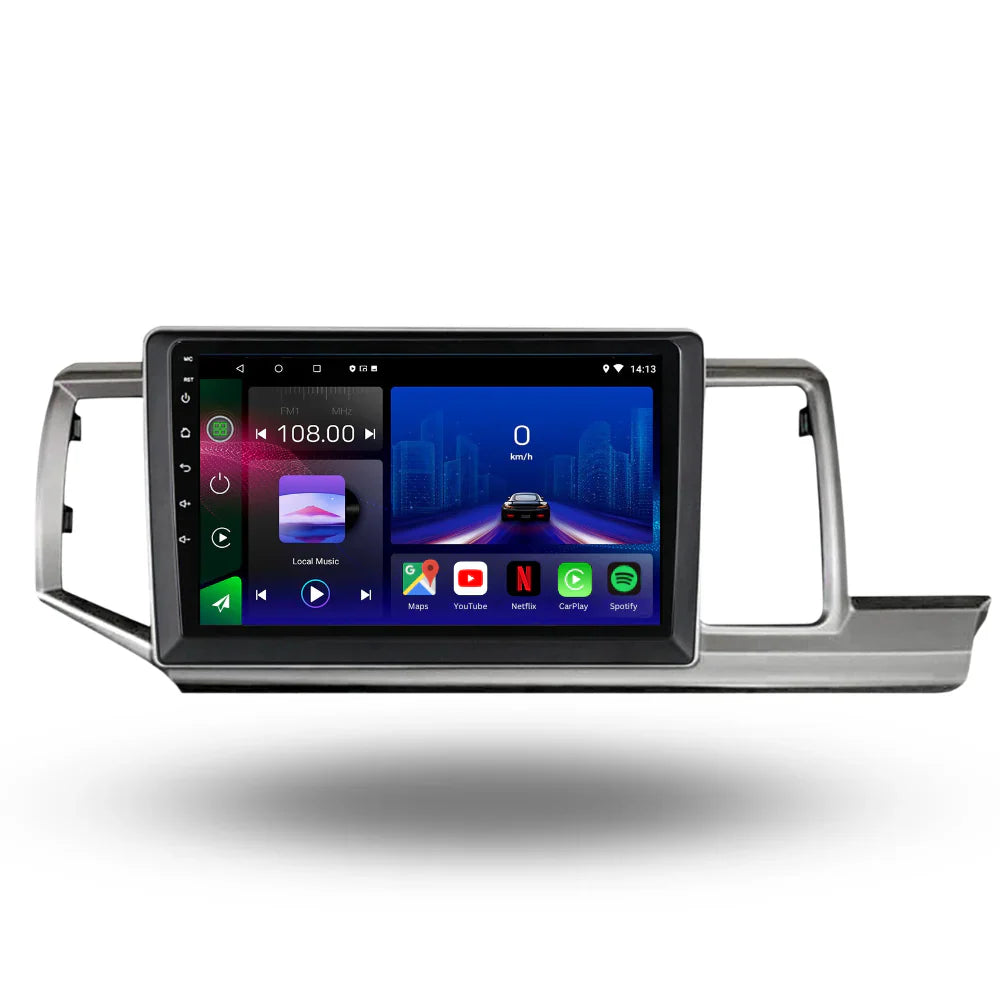 Autoradio Movyro Android 15 pour Honda Stepwgn 2009-2015 avec Apple CarPlay et Android Auto, écran tactile et fonctionnalités connectées.