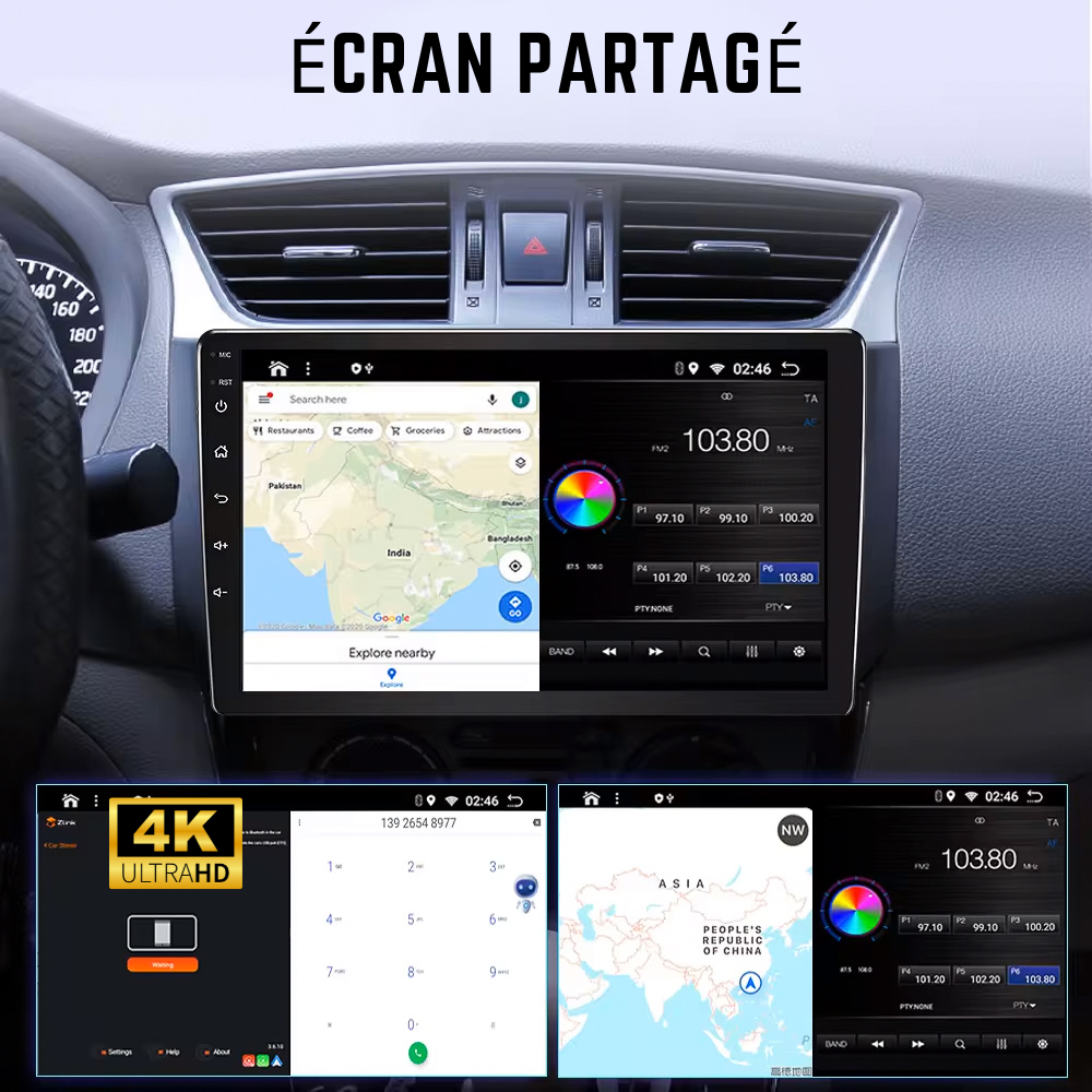 Autoradio Movyro pour Toyota Yaris 2020+, écran Android 15, Apple CarPlay et Android Auto, affichage numérique, interface moderne