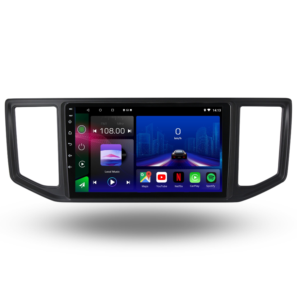 Autoradio Movyro Android 15 pour Volkswagen Crafter et MAN 2017-2024, compatible Apple CarPlay et Android Auto, écran tactile.